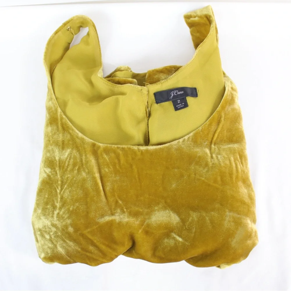 J.Crew Mustard Yellow Velvet Tank‎ Top Womens Size 2